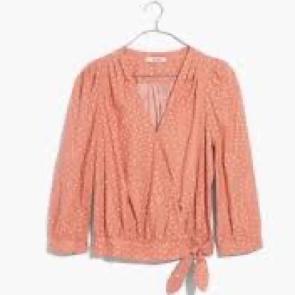 Madewell Tops - Madewell Wrap Top in Coral Star Scatter Sz L